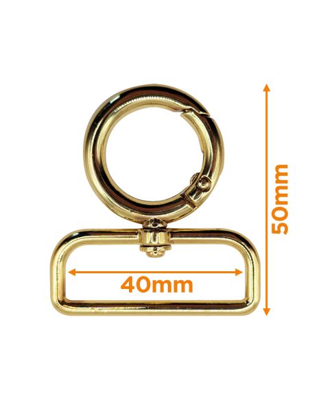 Runder Drehkarabiner - Gold 40 x 20 mm