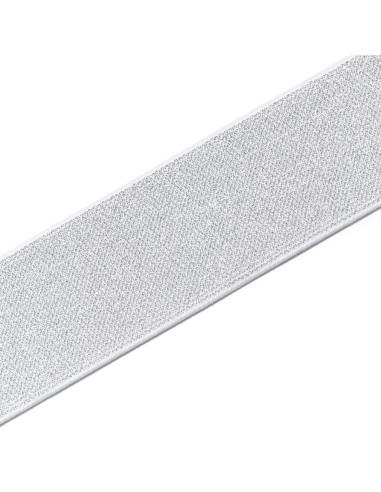 Elastisch Band weiß und silber 50 mm