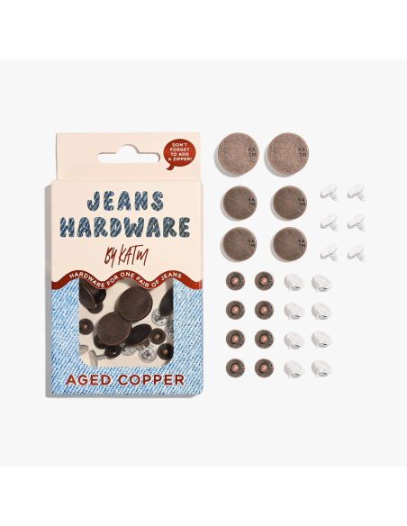 Jeans-Knopf- und Nieten-Set - Kupfer