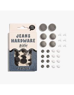Jeansknopf- und Nieten-Set - Zinn