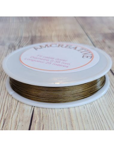 Draht für Perlen 0,38 mm - Gold