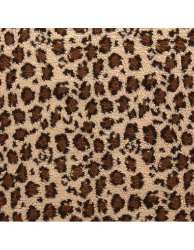 Leoparden-Teddy-Stoff - Dunkelbeige