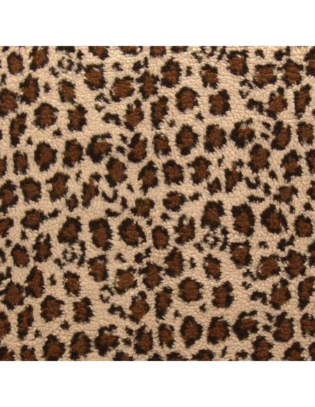 Leoparden-Teddy-Stoff - Dunkelbeige
