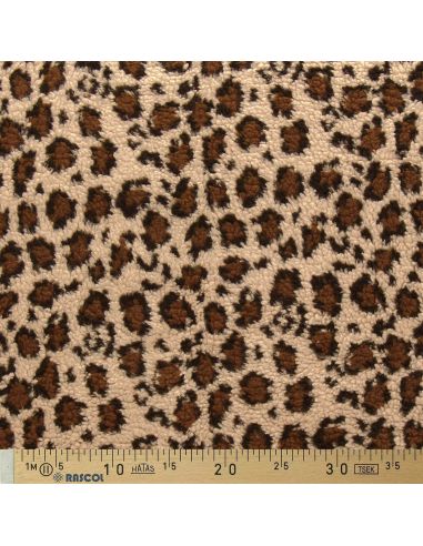 Leoparden-Teddy-Stoff - Dunkelbeige