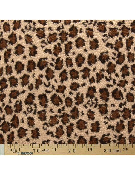 Leoparden-Teddy-Stoff - Dunkelbeige