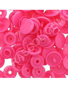 Beutel mit 25 runden KAM Harzdruckknöpfen - Neonrosa