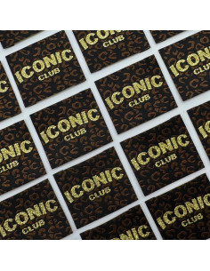 Satz von 5 gewebten Aufnähern zum Nähen Iconic Club