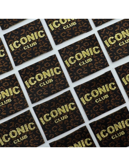 Satz von 5 gewebten Aufnähern zum Nähen Iconic Club