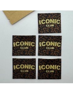 Satz von 5 gewebten Aufnähern zum Nähen Iconic Club 2