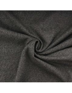 Fischgrät-Wollstoff für Mantel - Schwarz