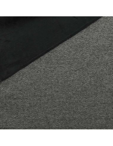 Fischgrät-Wollstoff für Mantel - Schwarz
