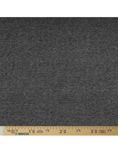 Fischgrät-Wollstoff für Mantel - Schwarz