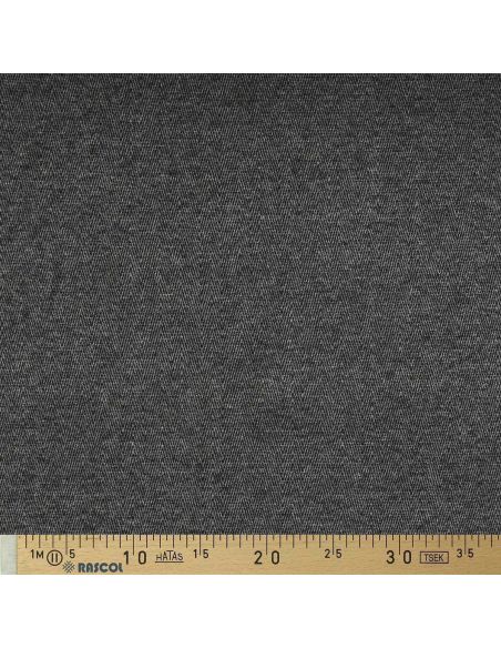Fischgrät-Wollstoff für Mantel - Schwarz