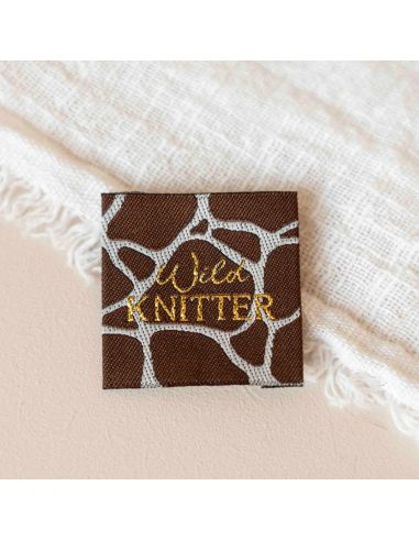 Gewebtes Etikett zum Annähen Wild knitter
