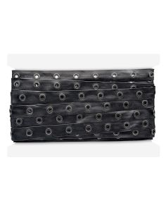 Schwarzes Kunstlederband mit Kanonenauge-Ösen – 20 mm