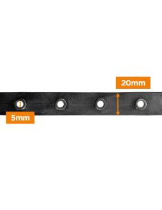 Schwarzes Kunstlederband mit Kanonenauge-Ösen – 20 mm 2