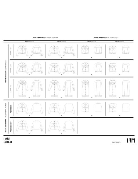 Gold Jeansjacke und Arbeitsjacke Schnittmuster - I am patterns
