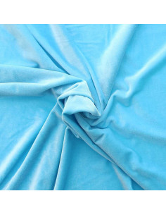 Stretch-Samtstoff - Aqua Blau