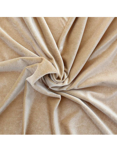 Stretch-Samtstoff - Beige