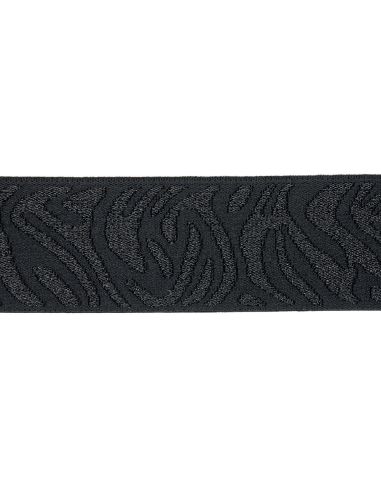Elastisch Zebra - Schwarz und schwarzer Lurex