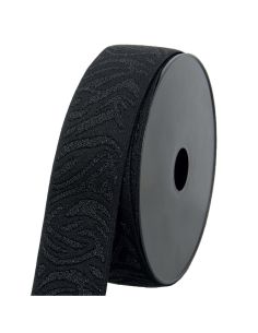 Elastisch Zebra - Schwarz und schwarzer Lurex