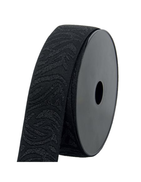 Elastisch Zebra - Schwarz und schwarzer Lurex