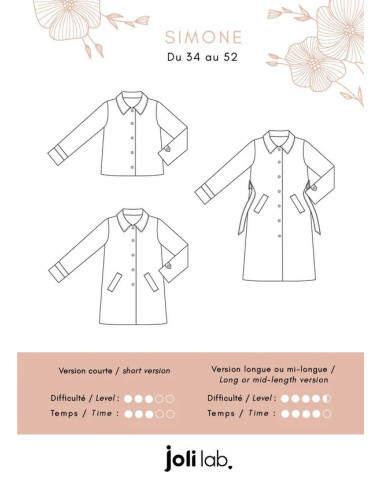 Trenchcoat-Schnittmuster Simone - Joli Lab