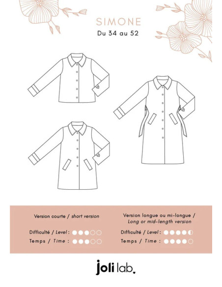 Trenchcoat-Schnittmuster Simone - Joli Lab
