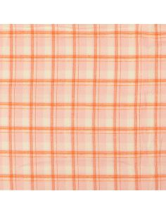 Schottisches Tartan-Flanellgewebe - Hellrosa mit orangefarbenen Streifen 2