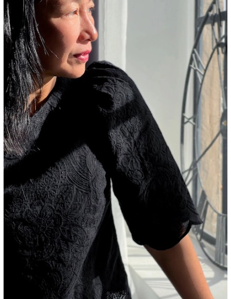 Schwarzer Luna-Broderiestoff - My Dress Made