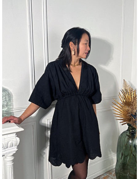 Schwarzer Luna-Broderiestoff - My Dress Made