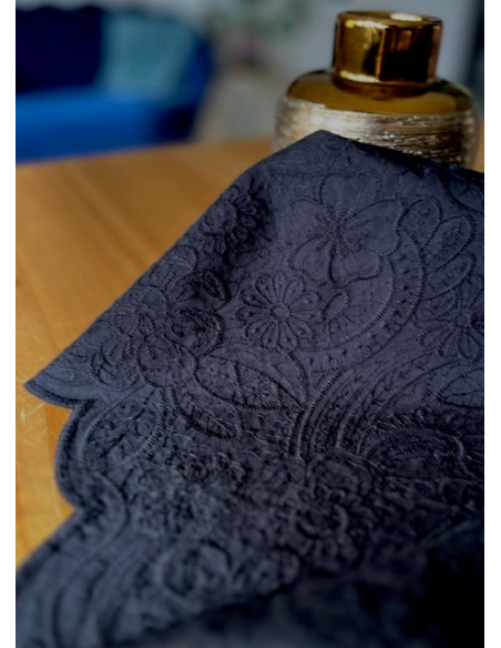 Schwarzer Luna-Broderiestoff - My Dress Made