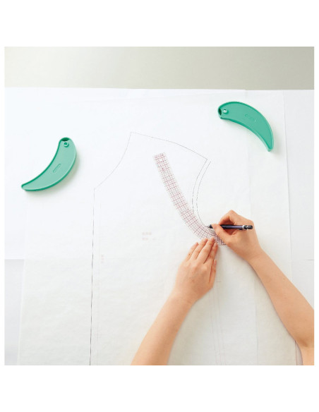 Set mit 3 gebogenen Clover-Linealen