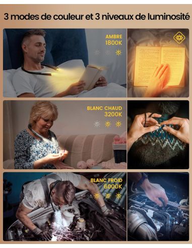 Freihändige Nackenlampe wiederaufladbar Rascol