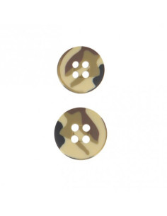 Militärknopf mit 4 Löchern - Beige