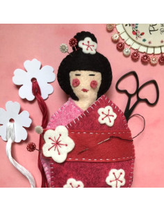 Filzset Kokeshi Nadelkissen und Scherenhalter