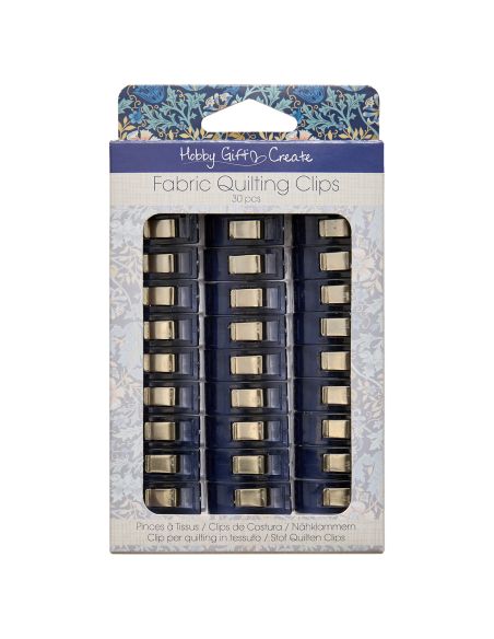 Set mit 30 Stoffklammern - Kollektion blaue Blumen