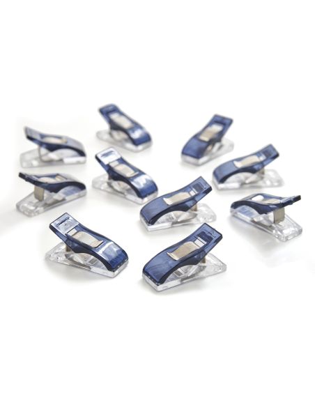 Set mit 30 Stoffklammern - Kollektion blaue Blumen