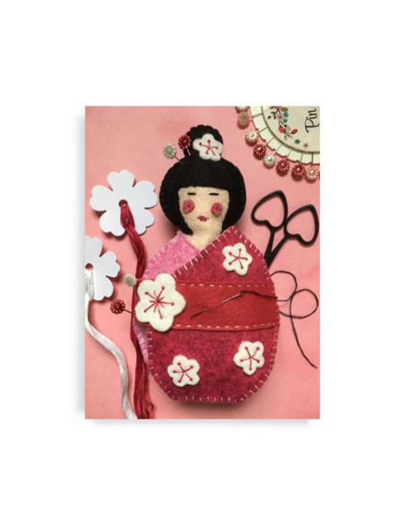 Filzset Kokeshi Nadelkissen und Scherenhalter