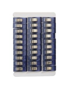 Set mit 30 Stoffklammern - Kollektion blaue Blumen 2