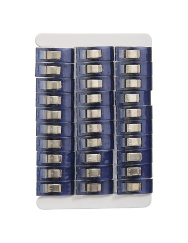 Set mit 30 Stoffklammern - Kollektion blaue Blumen