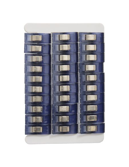Set mit 30 Stoffklammern - Kollektion blaue Blumen