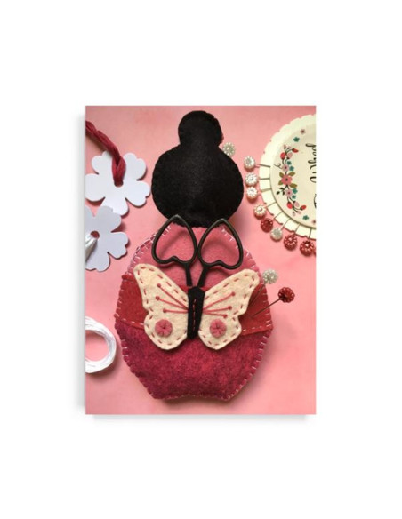 Filzset Kokeshi Nadelkissen und Scherenhalter