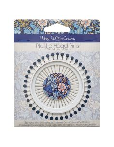 Scheibe mit 40 Stecknadeln mit Kunststoffkopf - Blaue Blumen Kollektion