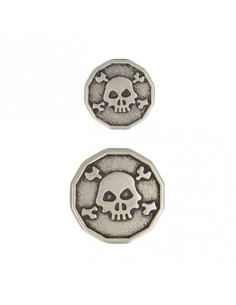 Metallknopf Totenkopf - Silber