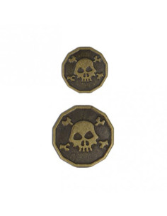 Metallknopf Totenkopf - Bronze