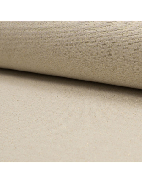 Jersey-Rippstrickstoff mit Lurex - Ecru Lurex Gold