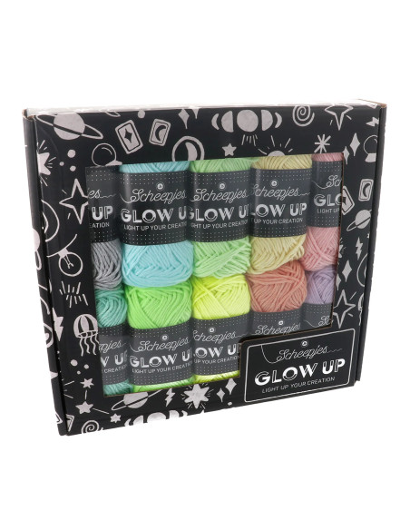 Scheepjes Glow Up Leuchtgarn-Set mit 10 Fäden