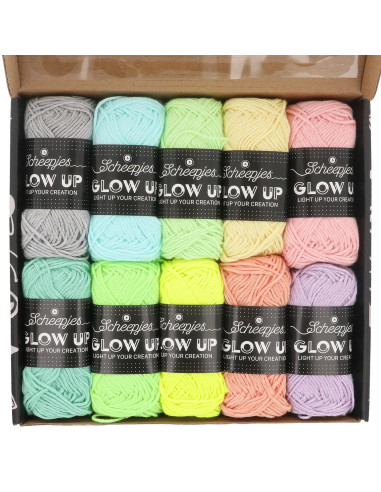 Scheepjes Glow Up Leuchtgarn-Set mit 10 Fäden