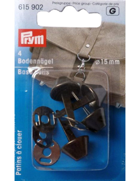 Satz von 4 Füßen für Taschen 15 mm - Antik Silber